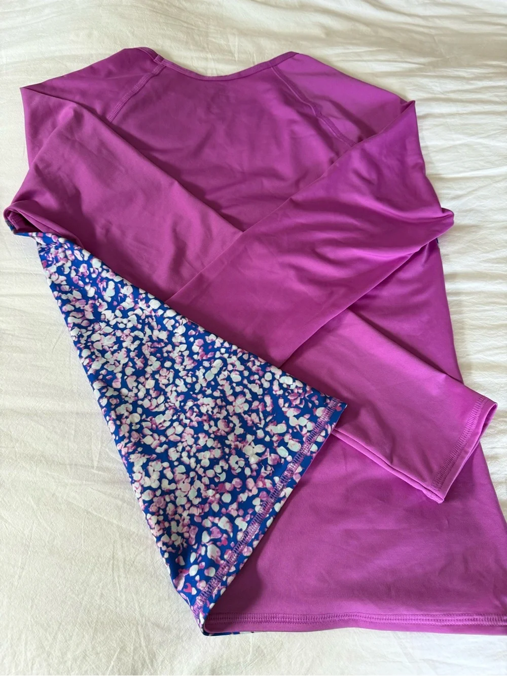 Lands' End Purple Floral Tankini Set with Rash Guard Pieces